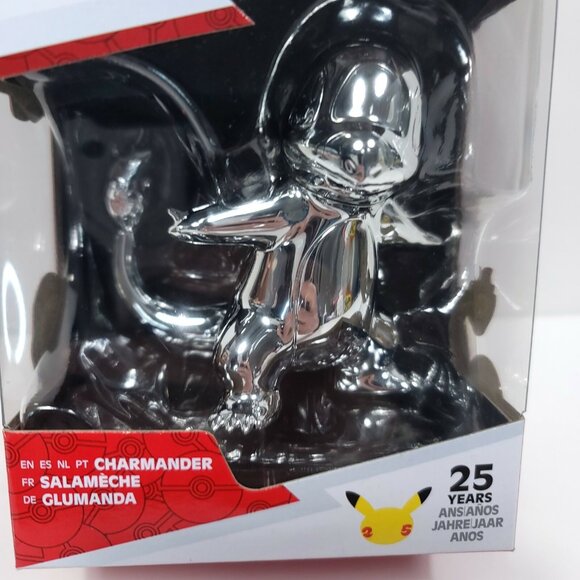 Jazwares Pokemon CHARMANDER  25 Years SILVER Anniversary Figure New In Hand - Picture 2 of 3